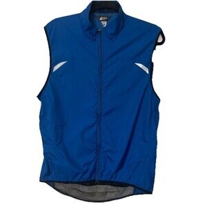Mountain Equipment Co-op Men L Blue Cycling Vest Active Full Zip Vent Sleeveless